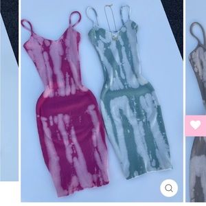 Baddieville Tie Dye Mint Mini Dress